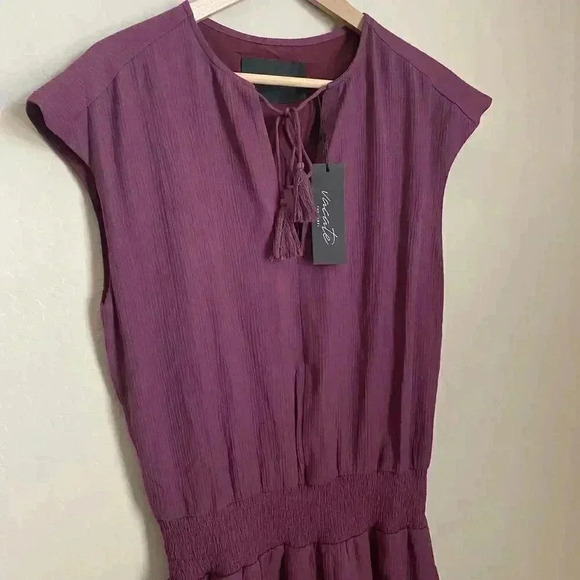 Escada Smocked Ruffle Dress Maroon Size Small - Picture 3 of 11